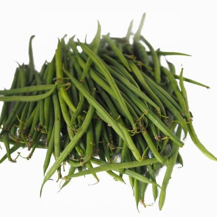 Extra Fine Beans Heap Close on a White Background