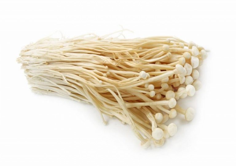 Bunch of Enoki Mushrooms on a White Background from Panzer's