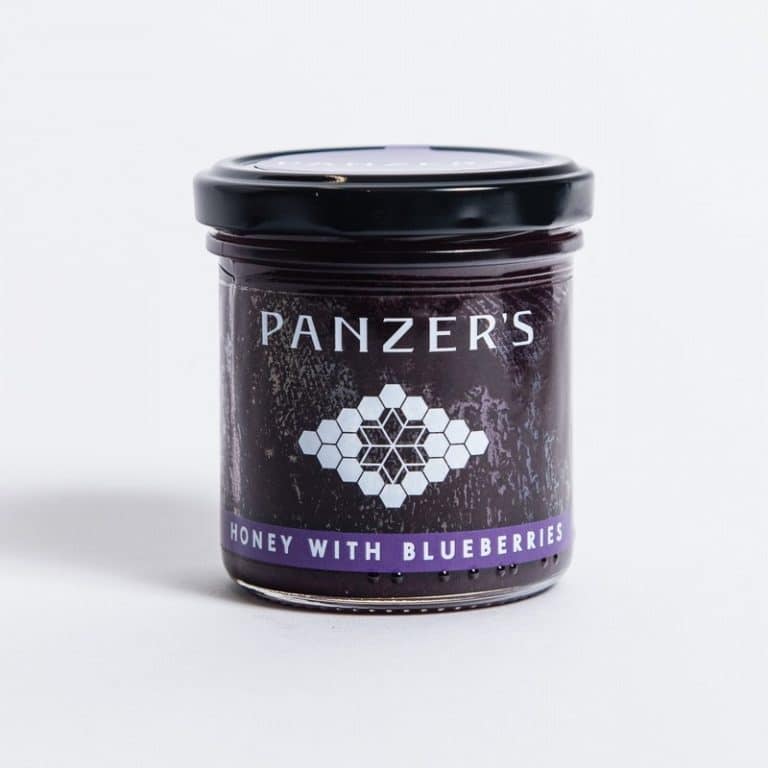 A Jar of Honey with Blueberries from Panzer's