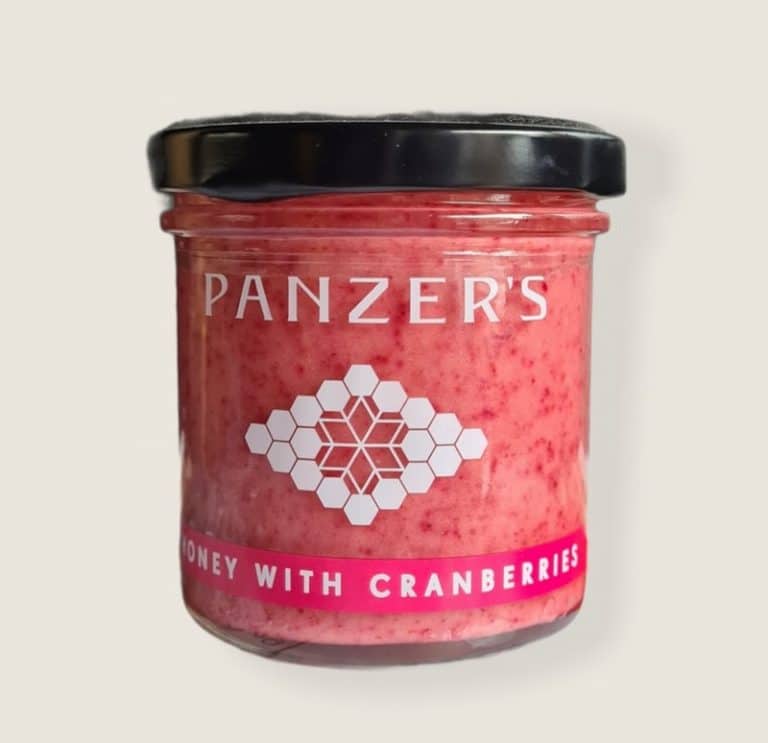 A Jar of Honey with Cranberry from Panzer's