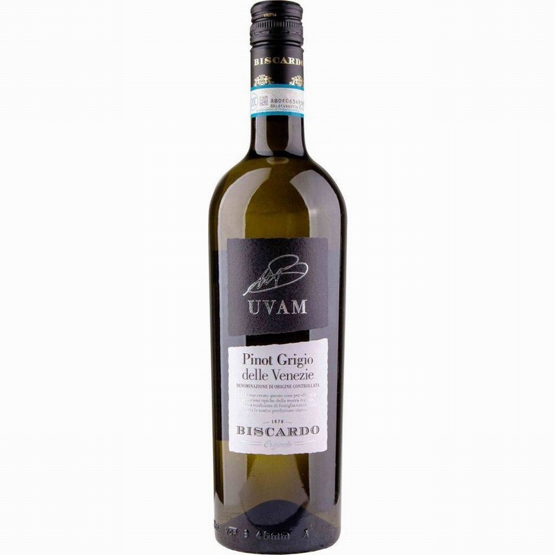 Bottle of Uvam Biscardo Pinot Grigio White Wine from Panzer's