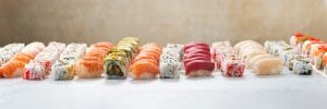 A range of colourful, fresh sushi from Sushi Atelier at Panzer's Deli