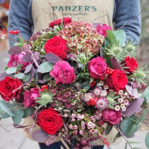 Mixed flower display with Panzer's apron