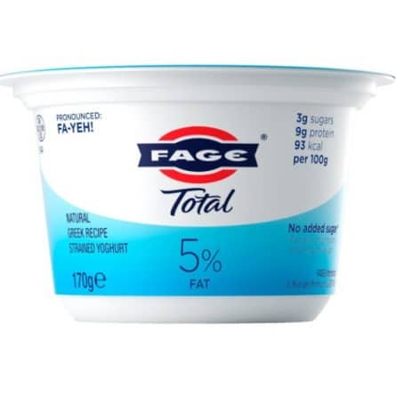 A Small Tub of Total 5% Fat Yoghurt from Panzer's