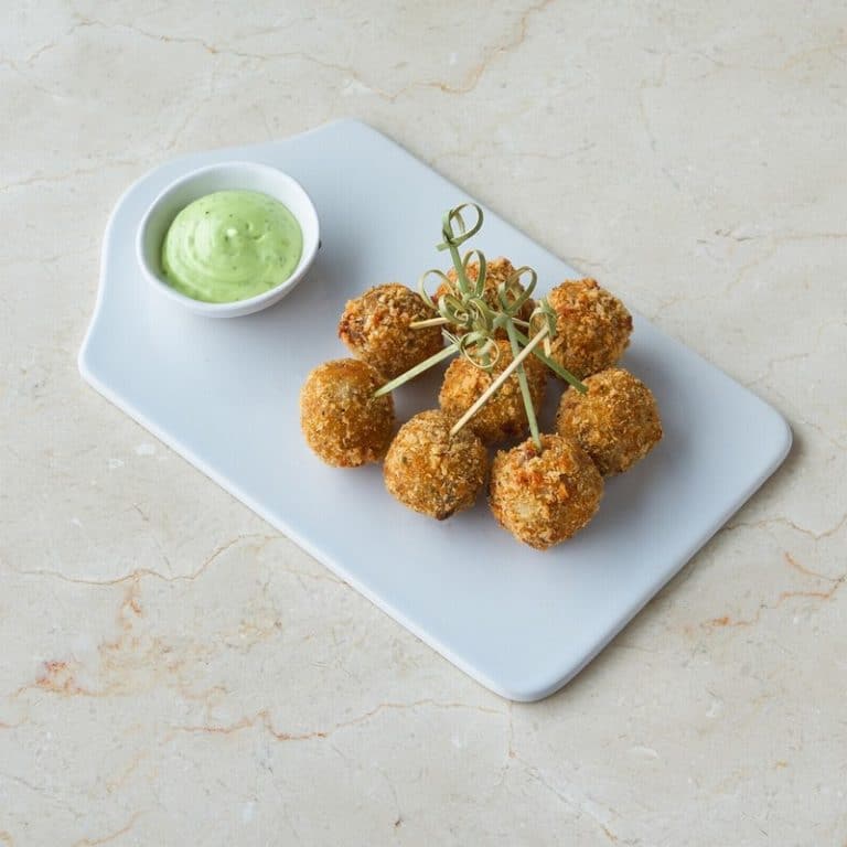 Chicken and Mushroom Croquette with wild garlic mayonnaise from Panzer's