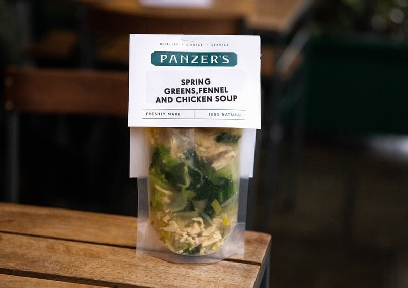 Panzer's Home-Made Spring Greens, Fennel and Chicken Soup