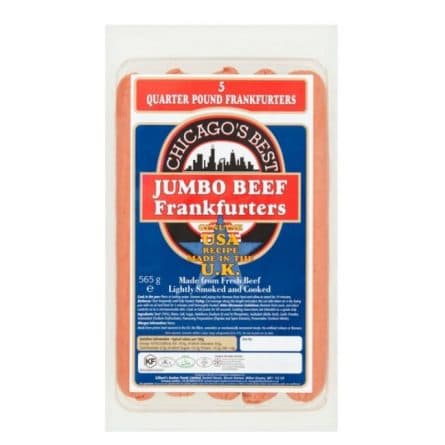 Pack of Jumbo Beef Frankfurters from Panzer's