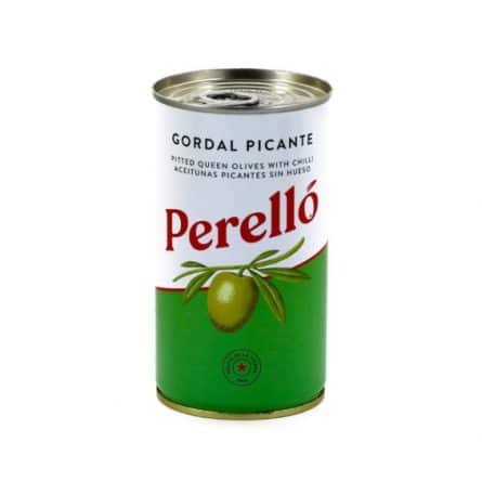 Jar of Perello Gordal Picante Pitted Green Olives with Chilli from Panzer's
