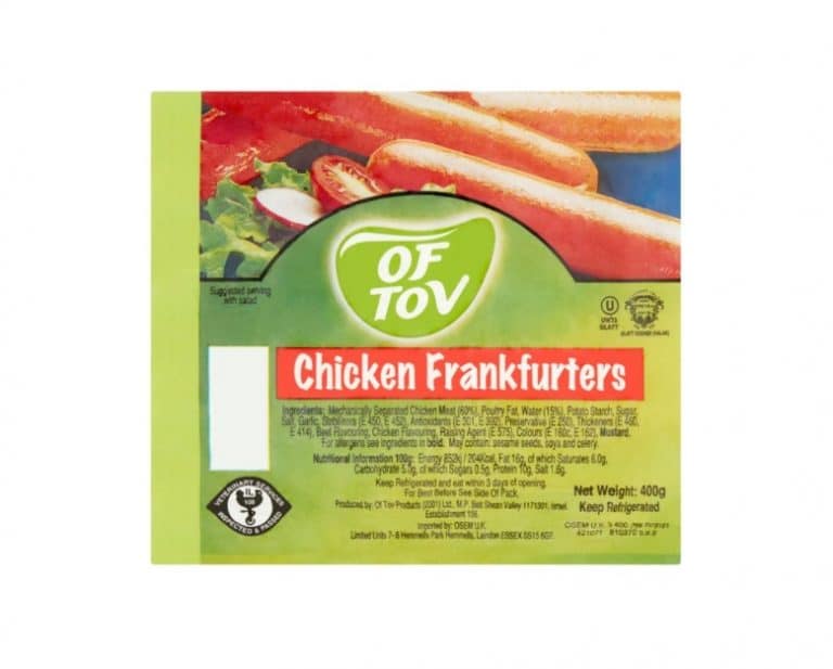 Of Tov kosher Chicken Frankfurters from Panzer's
