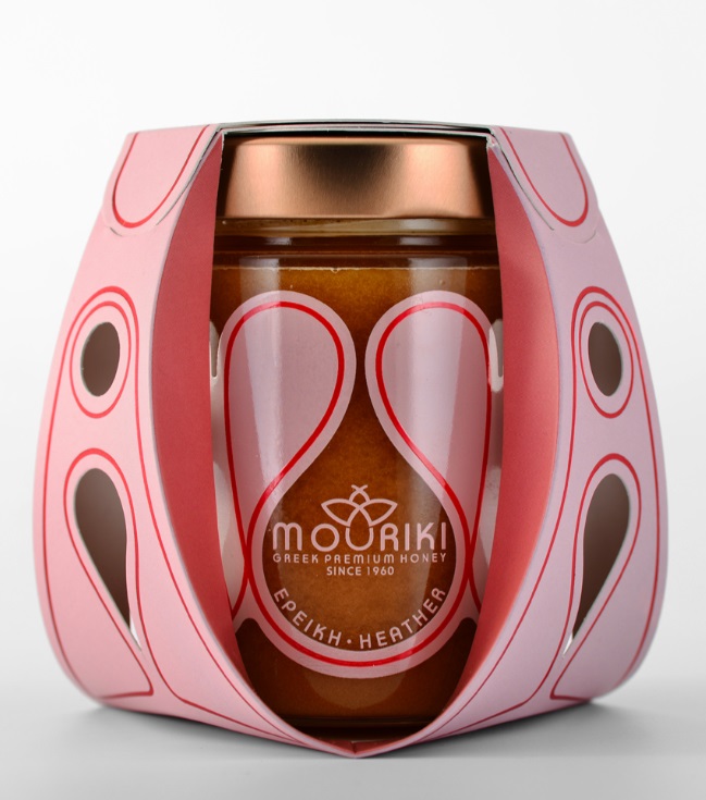 Jar of Mouriki Greek Premium Heather Honey from Panzer's