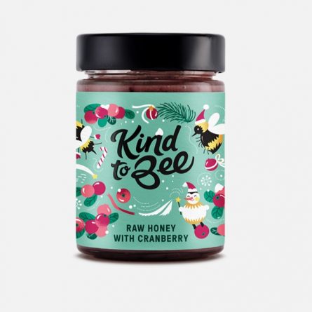 Jar of Kind to Bee Raw Honey with Cranberry from Panzer's