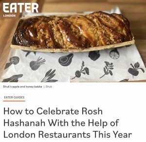 Screenshot of Eater London's 2022 Guide to Rosh Hashanah