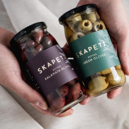 Jar of Skapeti Pitted Green Olives from Panzer's