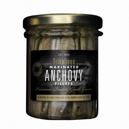 Jar of Trikalinos Marinated Anchovy Fillets from Panzer's