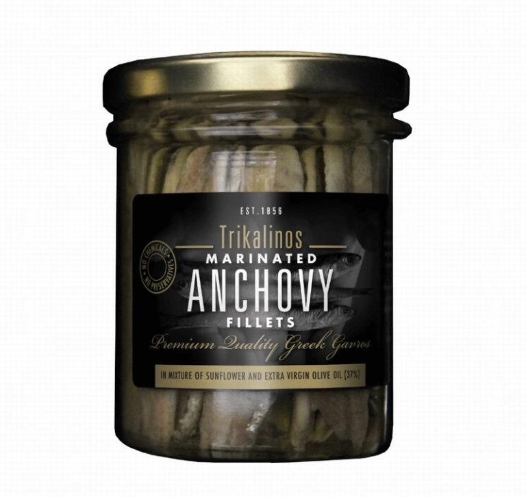Jar of Trikalinos Marinated Anchovy Fillets from Panzer's