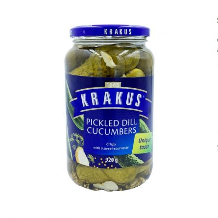 Jar of Krakus Dill Pickled Cucumbers from Panzer's