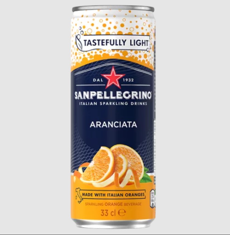 Can of San Pellegrino Sparkling Orange Beverage from Panzer's
