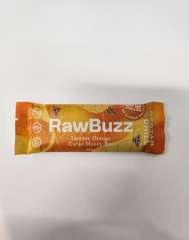 RawBuzz Intense Orange Cacao Honey Bar. from Panzer's