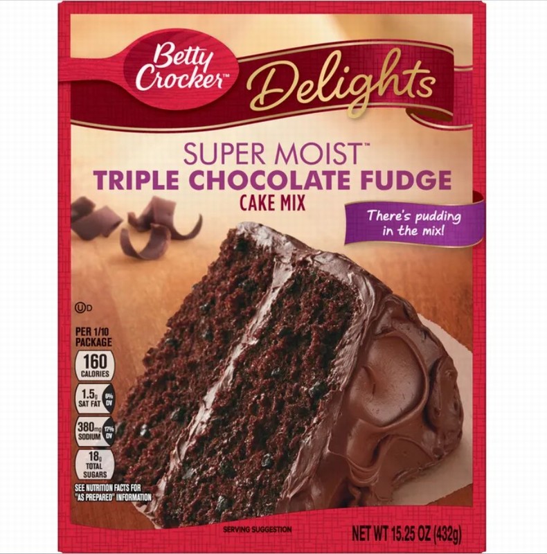 Box of Betty Crocker Super Moist Triple Chocolate Fudge from Panzer's