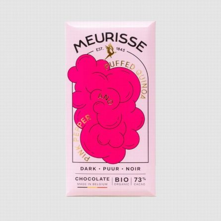 Meurisse Puffed Quinoa and Pink Pepper 73% Chocolate from Panzer's