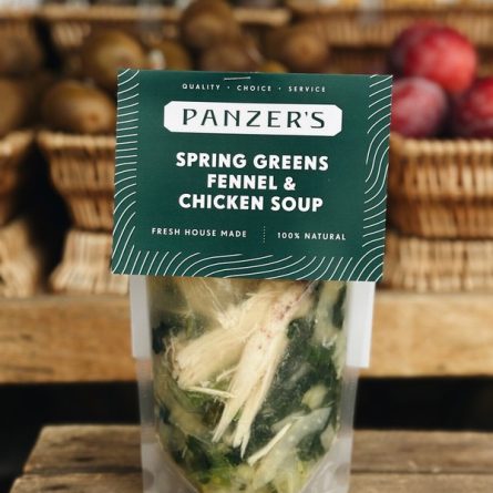 Home-made Spring Greens, Fennel & Chicken Soup from Panzer's