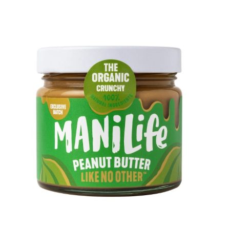 Jar of Manilife Organic Crunchy Peanut Butter from Panzer's