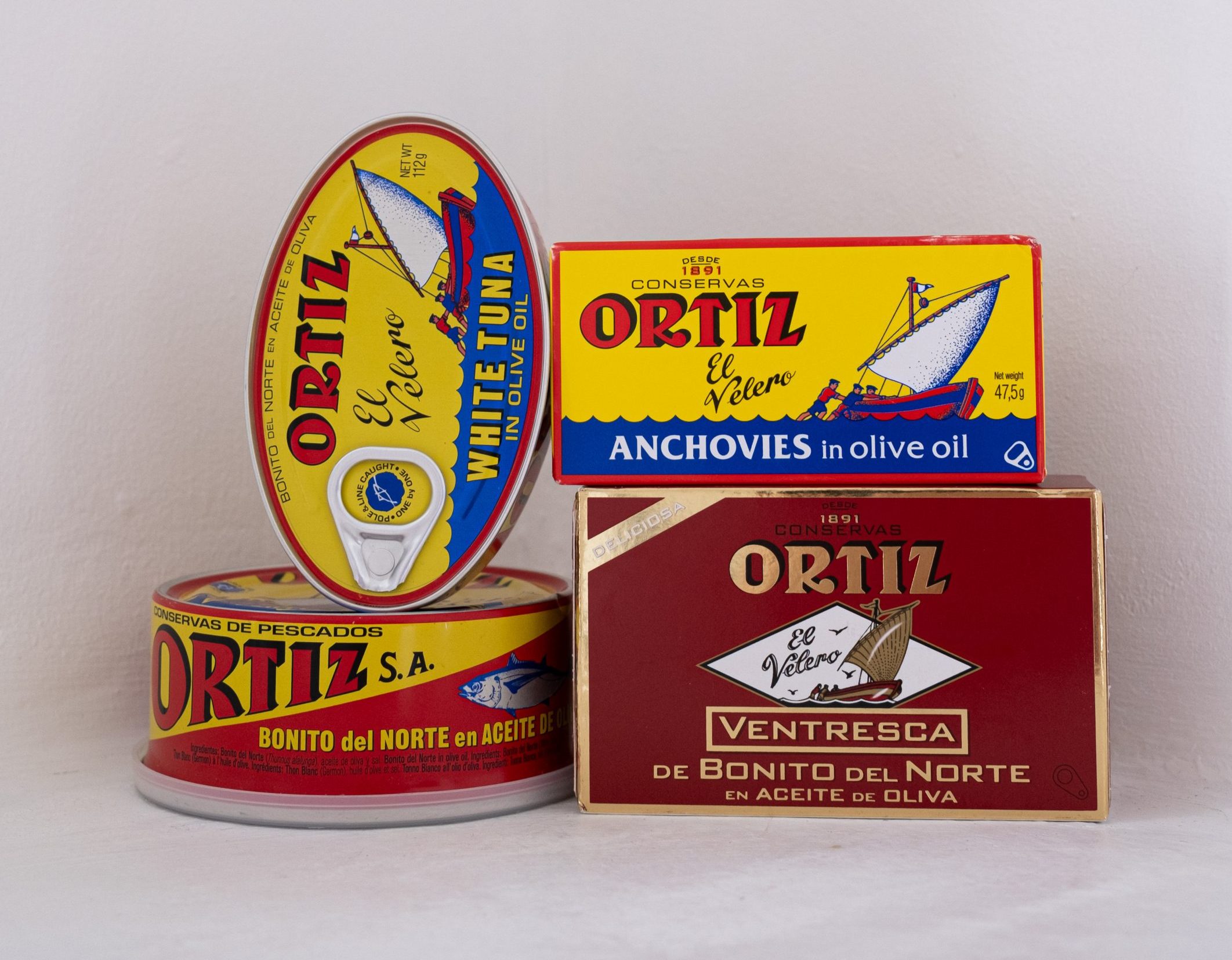 Conservas Ortiz tinned fish stacked at Panzer's Deli