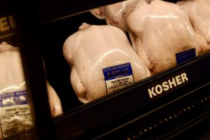 Louis Mann's kosher chicken in the fridge at Panzer's