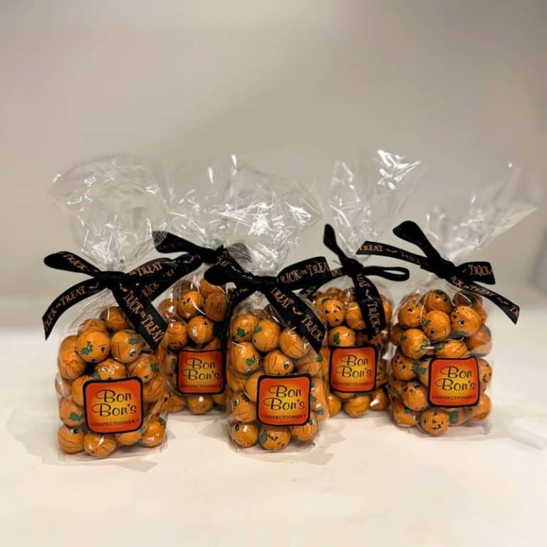 Bon Bon's Foiled Chocolate Pumpkins Gift Bag