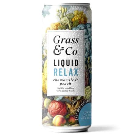 Grass & Co Liquid Relax Chamomile & Peach Lightly Sparkling Drink from Panzer's