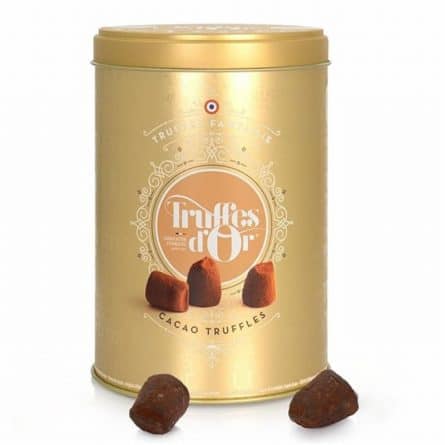 Truffles d'Or French Cocoa Dusted Truffles in Gold Tin from Panzer's