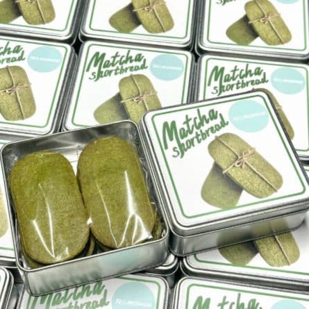 Too Much Sugar Matcha Shortbread Tin from Panzer's
