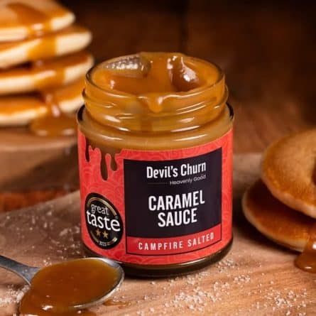 Devil's Churn Campfire Salted Caramel Sauce lifestyle from Panzer's