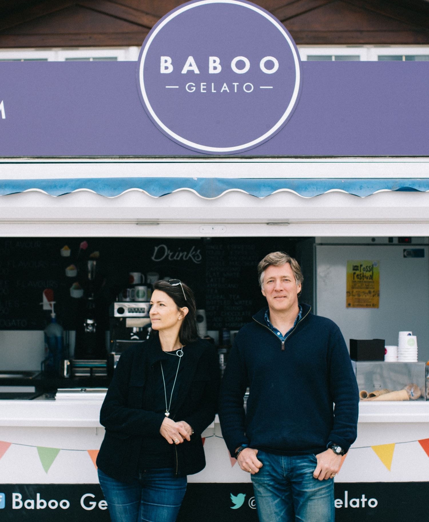 Annie & Sam Hanbury at Baboo Gelato Kiosk