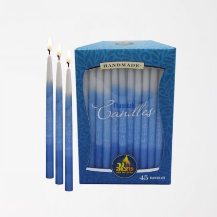 Ner Mitzvah Blue & Light Blue Chanukah Candle