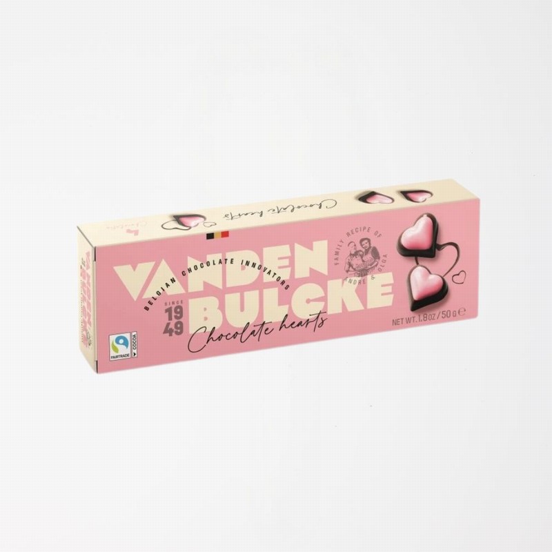 Vanden Bulcke Pink Praline Milk Chocolate Hearts from Panzer's