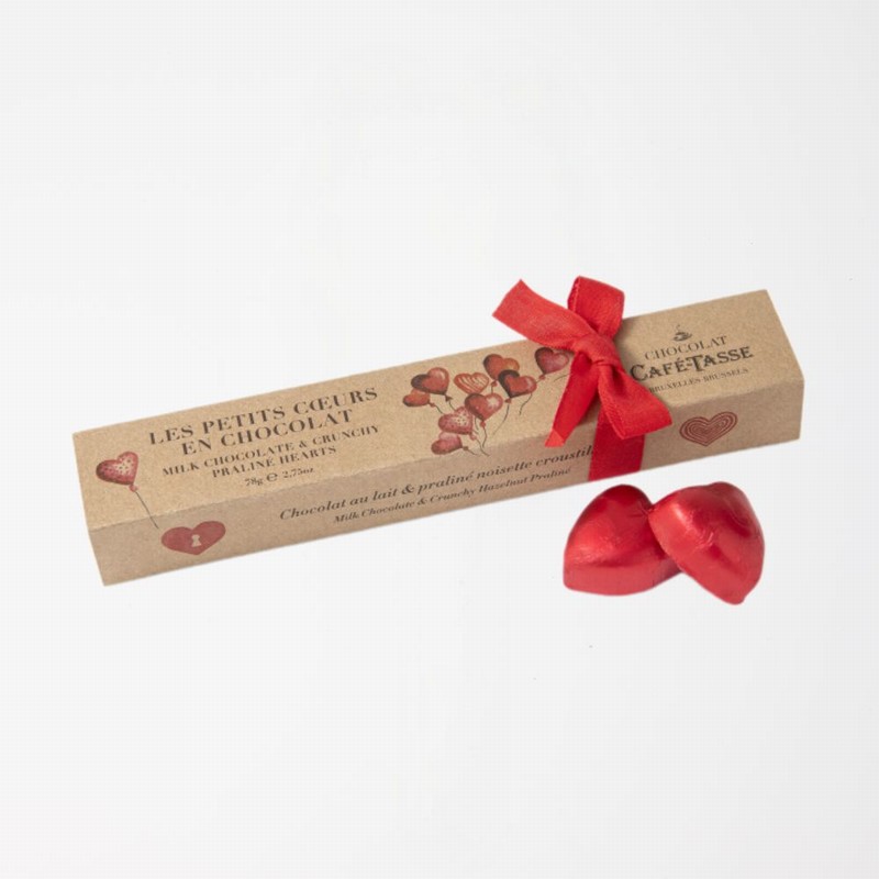 Milk chocolate hearts by Chocolat Café-Tasse, at Panzer's